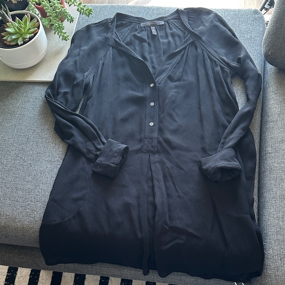 BCBGMaxAzria Black Textured Top